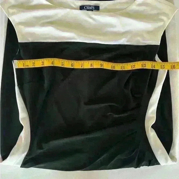 Chaps Black & White Pull-on Dress - Picture 2 of 6